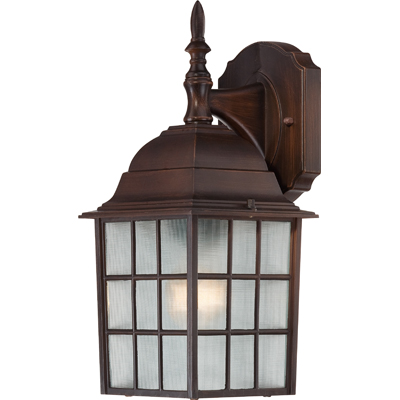 Nuvo Lighting 60/4905  Adams - 1 Light - 14" Outdoor Wall with Frosted Glass in Rustic Bronze Finish